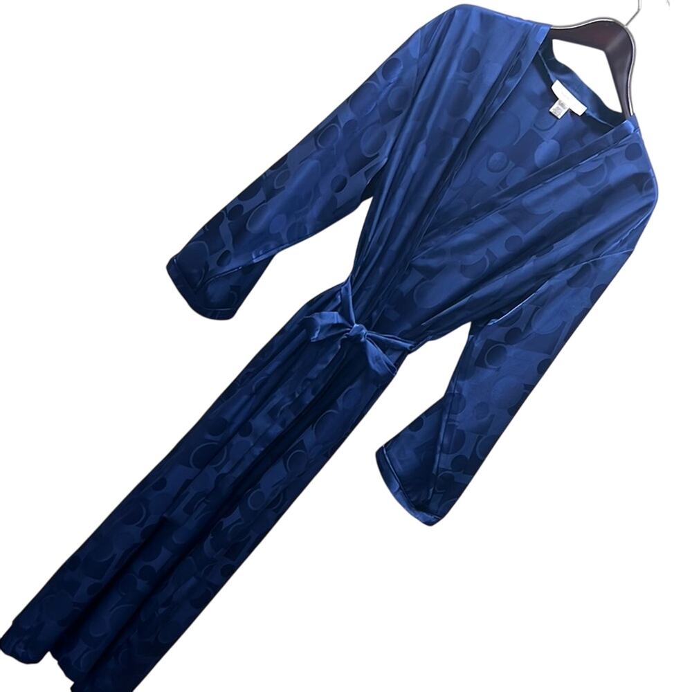 Oscar de la Renta Midnight Blue Robe - Picture 3 of 5